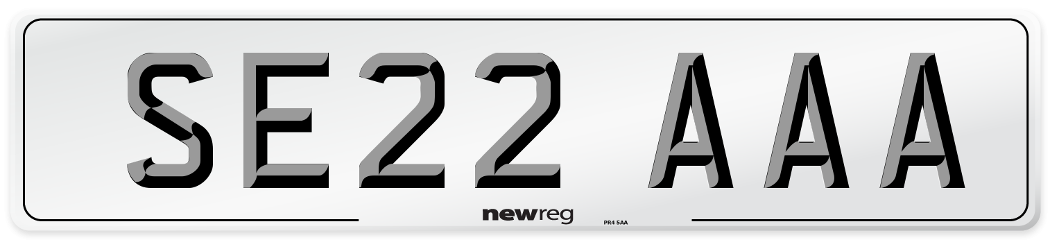 SE22 AAA Number Plate from New Reg